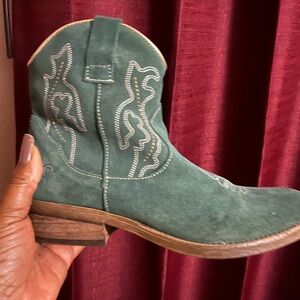 adidas Green Suede Ankle Booties